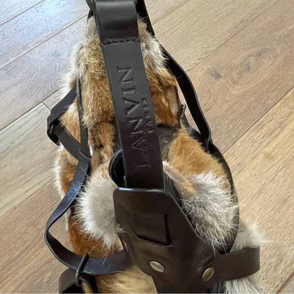 Lanvin Brown and Tan Shoulder Bag with Leather Straps - Picture 2 of 4